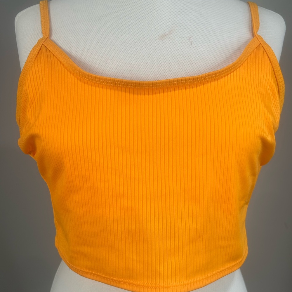Wild Fable Orange Ribbed Camisole Crop Top